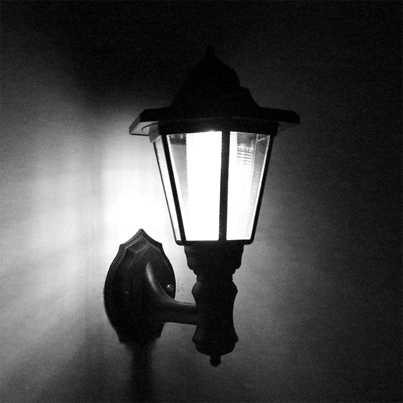 Retro Solar Wall Lights, Outdoor Hexagonal Lamp, IP65 Waterproof Fence Light, LED Landscape Lighting, for Courtyard,Gargen,Decor