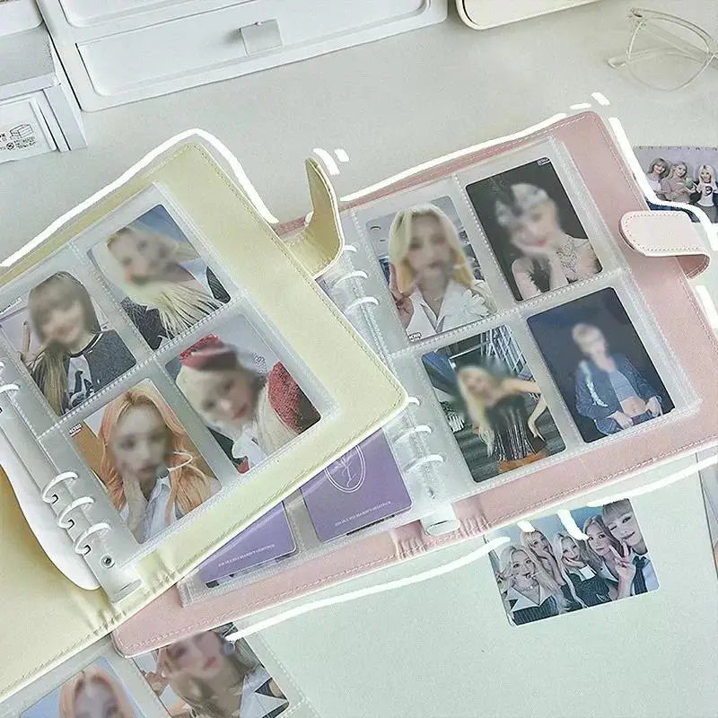 A5 PU Leather Photo Album INS Multi-Pockets Kpop Photocard Binder Photo Card Holder Card Collect Book Photo Binder Cover 포카 바인더
