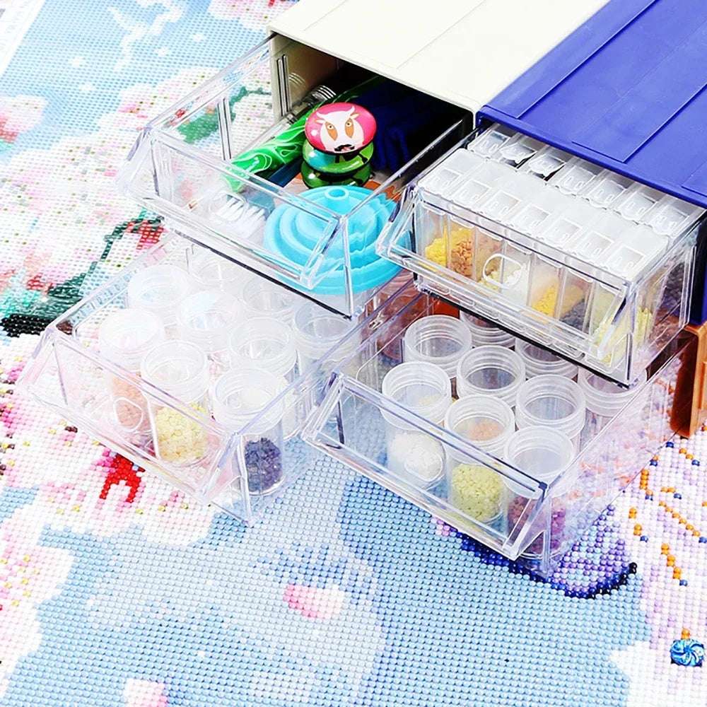 The New Diamond Painting Tool Diy Storage Box Nail Jewelry Storage Drawer Box round Bottle Diamond Drill Plate Combination Set