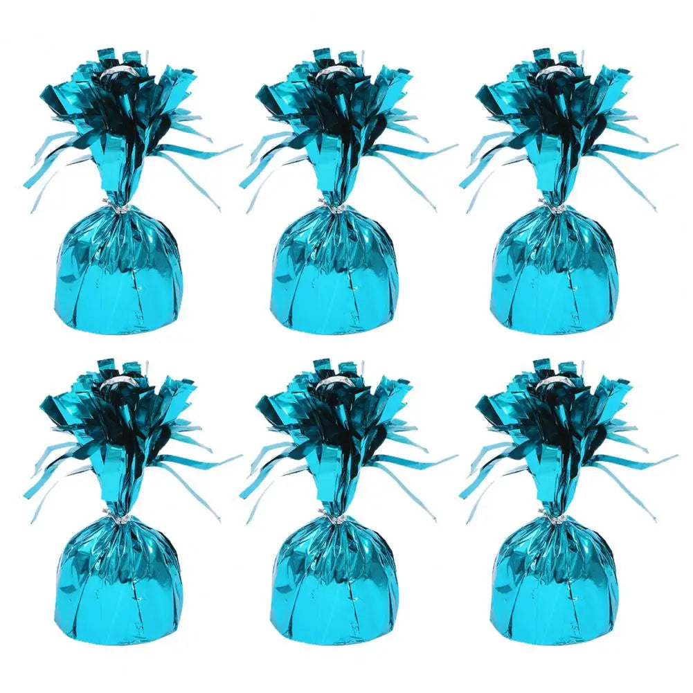 6Pcs Balloon Weight Holder Anti-Floating Foil Paper-Wrapped Long-Lasting Balloon Weights Stainless Balloon Fixation Tool