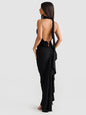 Long Party Dresses for Women Elegant Sexy Floral-Applique Halter Backless Maxi Dress Summer Clothes 2024 C83-CE37
