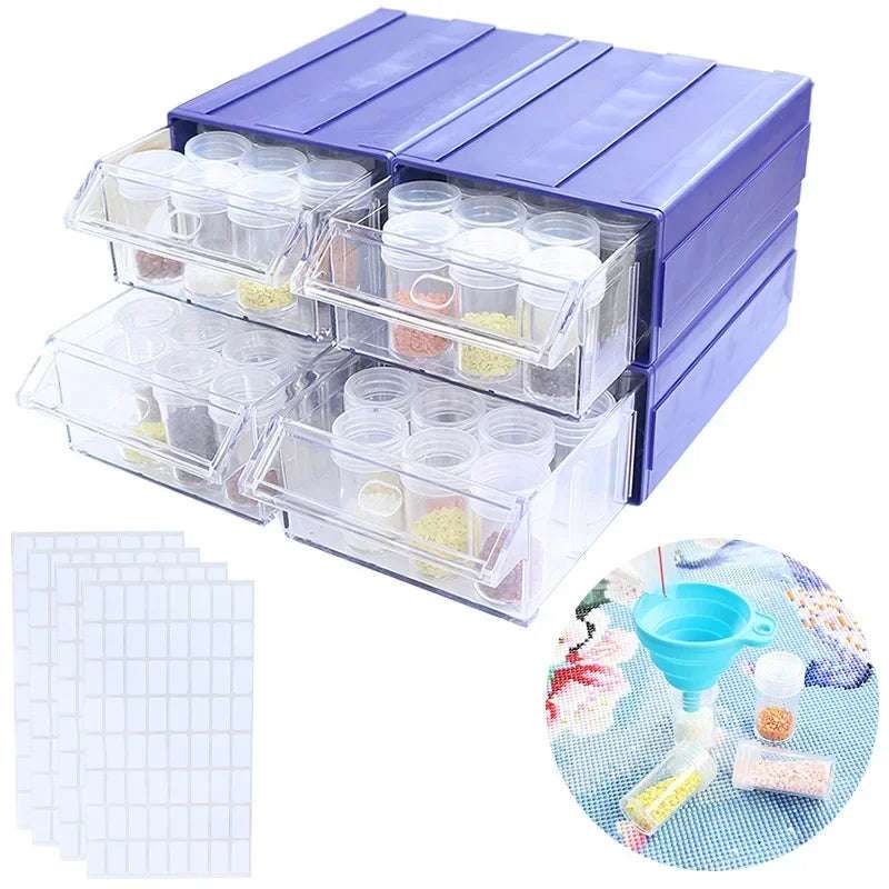The New Diamond Painting Tool Diy Storage Box Nail Jewelry Storage Drawer Box round Bottle Diamond Drill Plate Combination Set