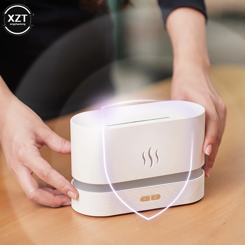 180ML Essential Oil Diffuser Simulation Flame Aromatherapy Machine Ultrasonic USB Humidifier Car Home Office Air Freshener Spray