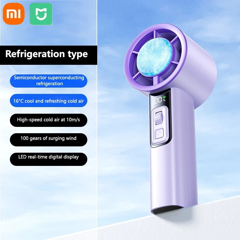 Xiaomi Portable Mini Fan Quick Cooling Air Conditioner High-Speed Handheld Electric Fan 4000Mah Rechargeable Outdoor Travel Fan