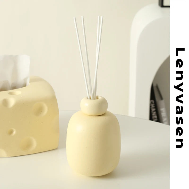 European-Style Ceramic Aromatherapy Bottle Empty Fire-Free Aromatherapy Bottle Scent Diffuser for Household Indoor Perfumes