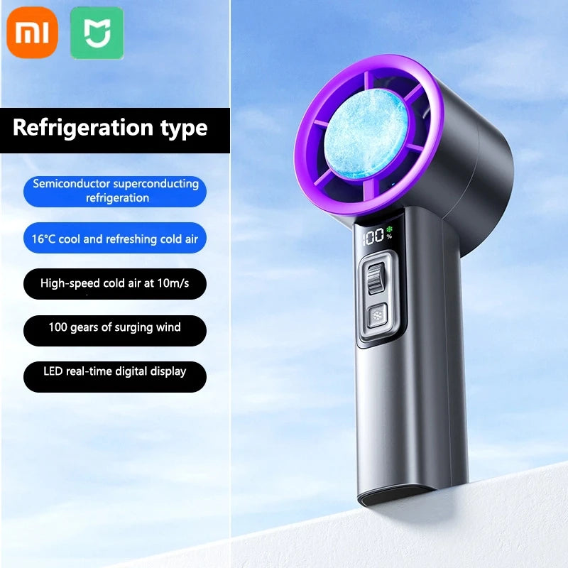 Xiaomi Portable Mini Fan Quick Cooling Air Conditioner High-Speed Handheld Electric Fan 4000Mah Rechargeable Outdoor Travel Fan