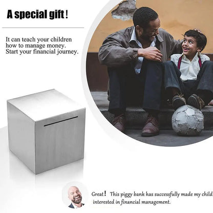 Steel Piggy Bank Only Enter Not Exit Large Capacity Money Savings Bank for Children'S Metal Cash Box Coin Piggy Bank