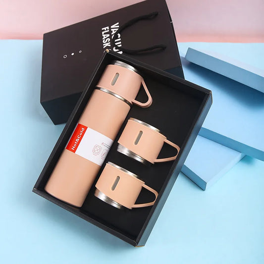 500ML Stainless Steel Vacuum Flask Office Business Style Thermos Cup Coffee Tea Insulation Cup Outdoor Thermal Water Bottle