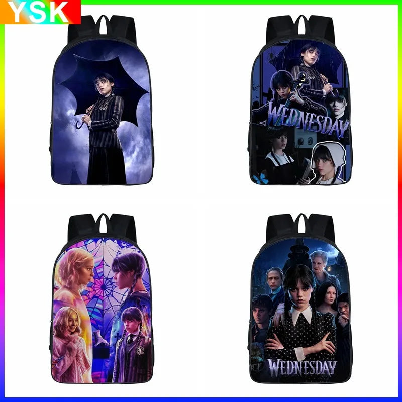 Wednesday Addams Backpack Wednesday School Bag with the Same Style Primary School School Bag Children'S Backpack Meal Kit