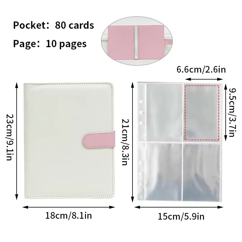A5 PU Leather Photo Album INS Multi-Pockets Kpop Photocard Binder Photo Card Holder Card Collect Book Photo Binder Cover 포카 바인더