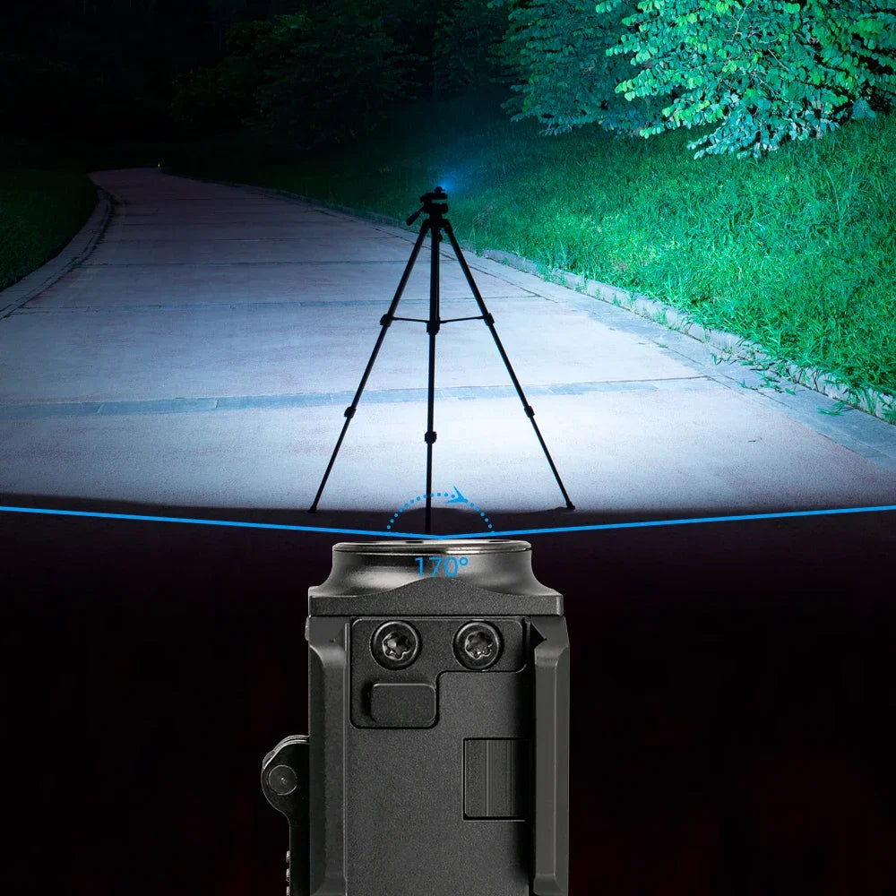 GM23 Tactical LED Flashlights 800 Lumens Quick Release Glock Light 2 Modes Rail Mounted Compact USB Rechargeable Torch
