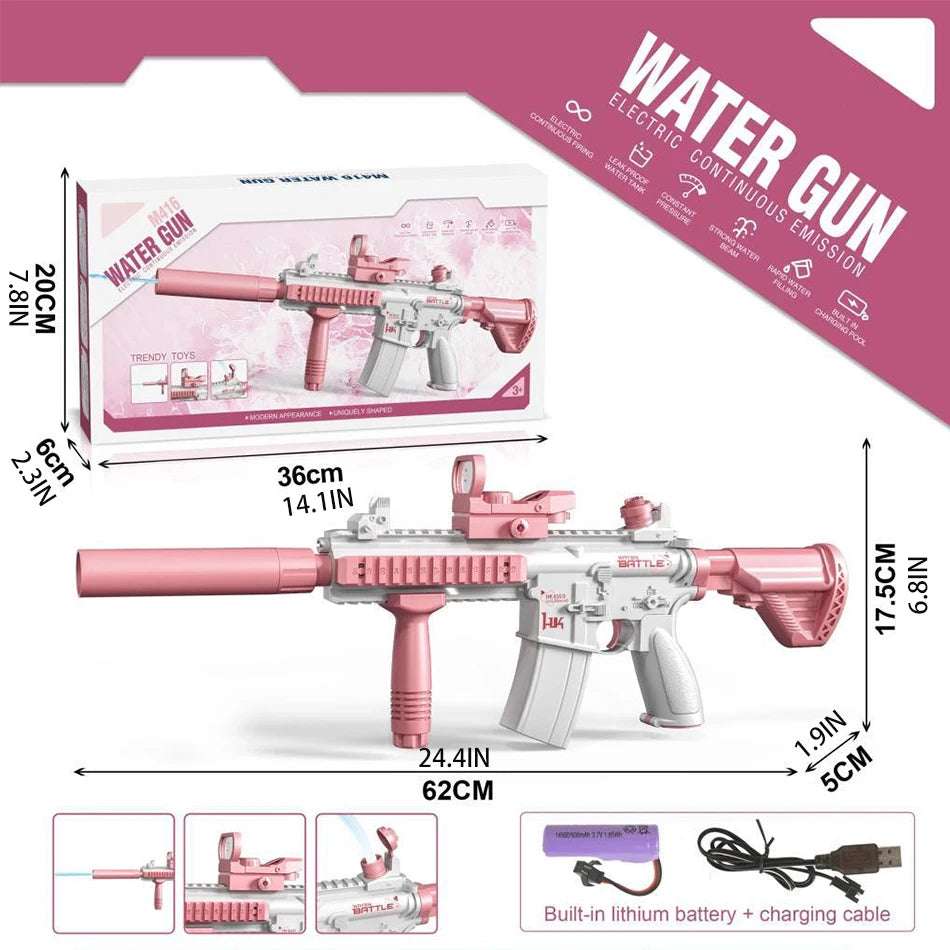 SCAR Electric Automatic Submachine M416 Water Gun Summer Outdoor Beach Firing Shooting Game Water Fight Toy for Children Gifts