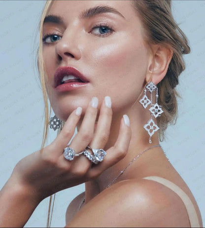 GODK TRENDY Long Tassel Statement Necklace for Women Wedding Party Cubic Zircon CRYSTAL CZ Dubai Bridal Jewelry Gift