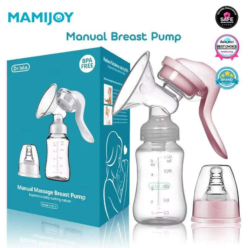 MAMIJOY Breast Pump Baby Nipple Manual Suction Milk Pump Feeding Breasts Pumps Milk Bottle Sucking Postpartum Supplies BPA Free