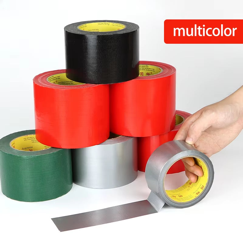 Black Adhesive Fabric Duct Tape, Electric Bicycle Seat Repair, Tarpaulin Repair,Blocks Water and Leaves No Glue，1Roll