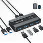 USB KVM Switch Adapter USB 3.0 Switcher 2 Input 4 Output USB Switch KVM Switcher Printer Sharer for Computer Keyboard