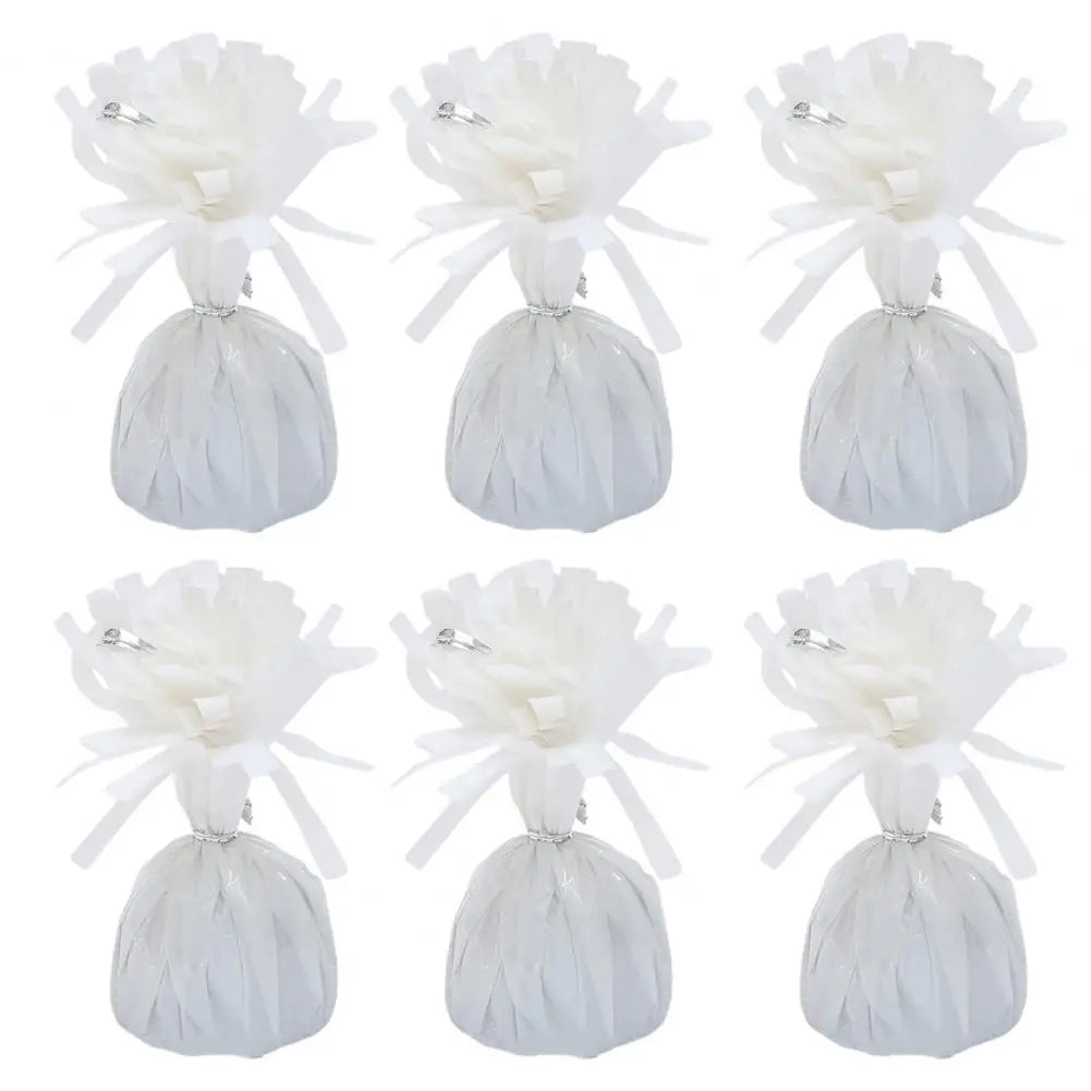6Pcs Balloon Weight Holder Anti-Floating Foil Paper-Wrapped Long-Lasting Balloon Weights Stainless Balloon Fixation Tool