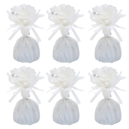 6Pcs Balloon Weight Holder Anti-Floating Foil Paper-Wrapped Long-Lasting Balloon Weights Stainless Balloon Fixation Tool