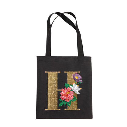 A-Z DIY Diamond Painting Handbag Mosaic Drill Eco-Friendly Shopping Storage Bags Cross Stitch Grocery Tote Home Craft Organizer