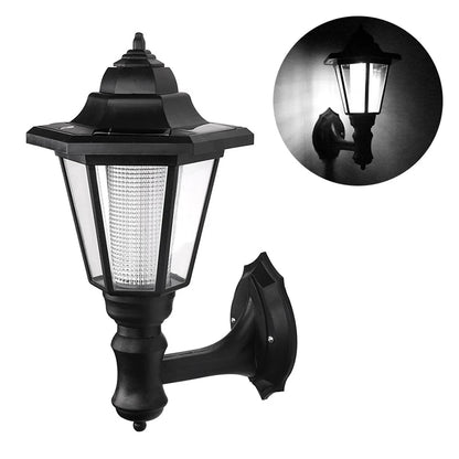 Retro Solar Wall Lights, Outdoor Hexagonal Lamp, IP65 Waterproof Fence Light, LED Landscape Lighting, for Courtyard,Gargen,Decor