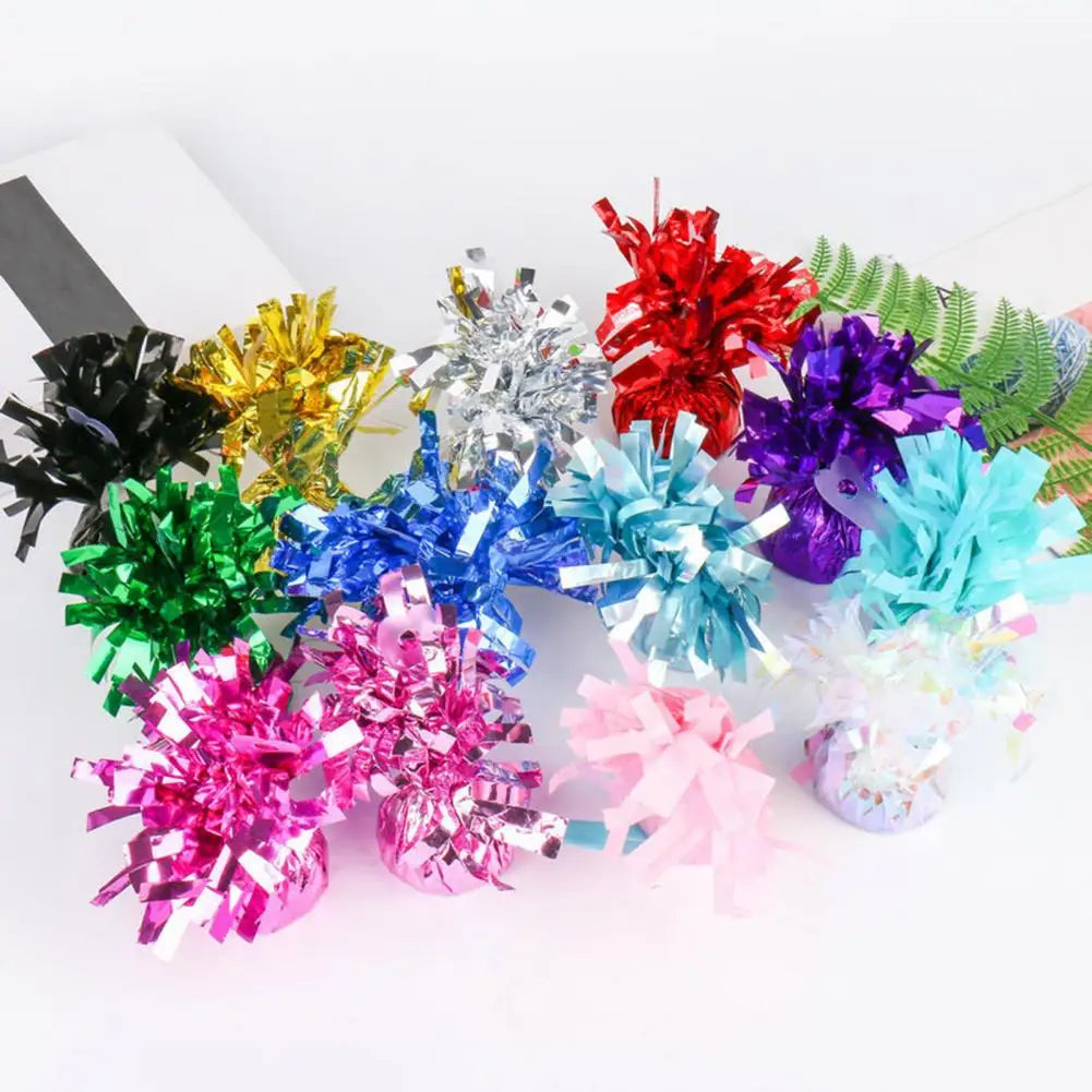 6Pcs Balloon Weight Holder Anti-Floating Foil Paper-Wrapped Long-Lasting Balloon Weights Stainless Balloon Fixation Tool