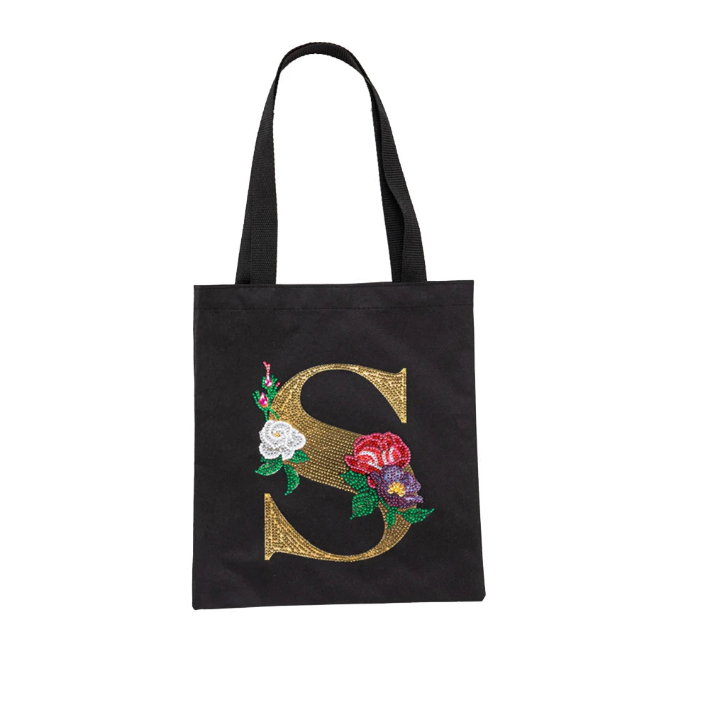 A-Z DIY Diamond Painting Handbag Mosaic Drill Eco-Friendly Shopping Storage Bags Cross Stitch Grocery Tote Home Craft Organizer