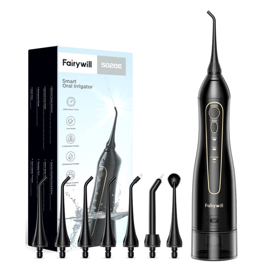 Aquafloss Pro 300ML Water Flosser - Rechargeable Oral Irrigator with 3 Cleaning Modes