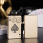Creative Playing Cards Ace of Spades Lighter Butane Windproof Straight Metal Lighter Metal Fun Toy for Men Smoking Accessories