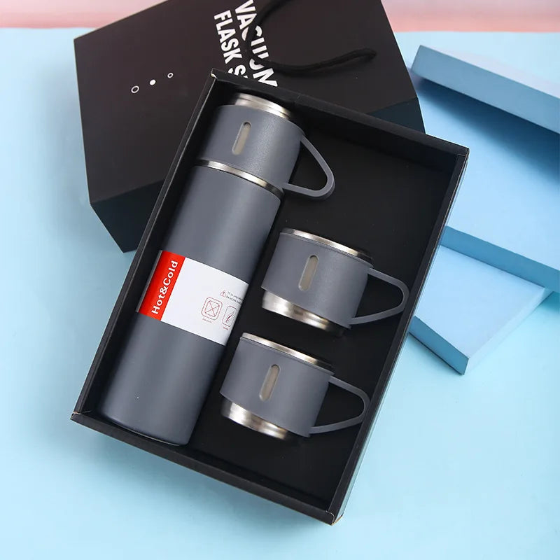 500ML Stainless Steel Vacuum Flask Office Business Style Thermos Cup Coffee Tea Insulation Cup Outdoor Thermal Water Bottle