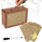 500/1000/2000/3000/5000/10000 Euro Money Box Piggy Bank Wood Money Bank Reusable Money Box with Saving Goal and Numbers Boxes