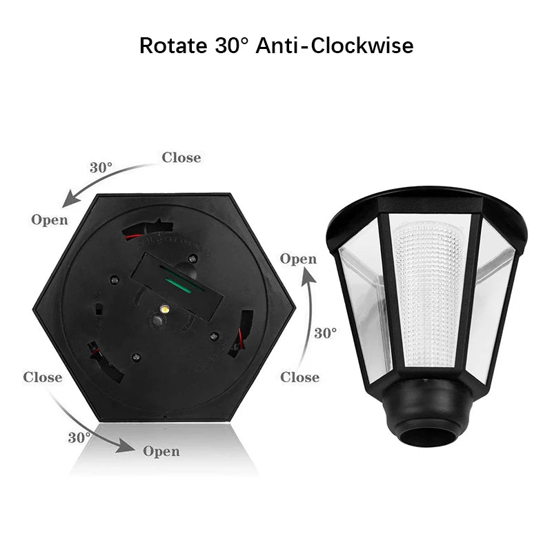 Retro Solar Wall Lights, Outdoor Hexagonal Lamp, IP65 Waterproof Fence Light, LED Landscape Lighting, for Courtyard,Gargen,Decor