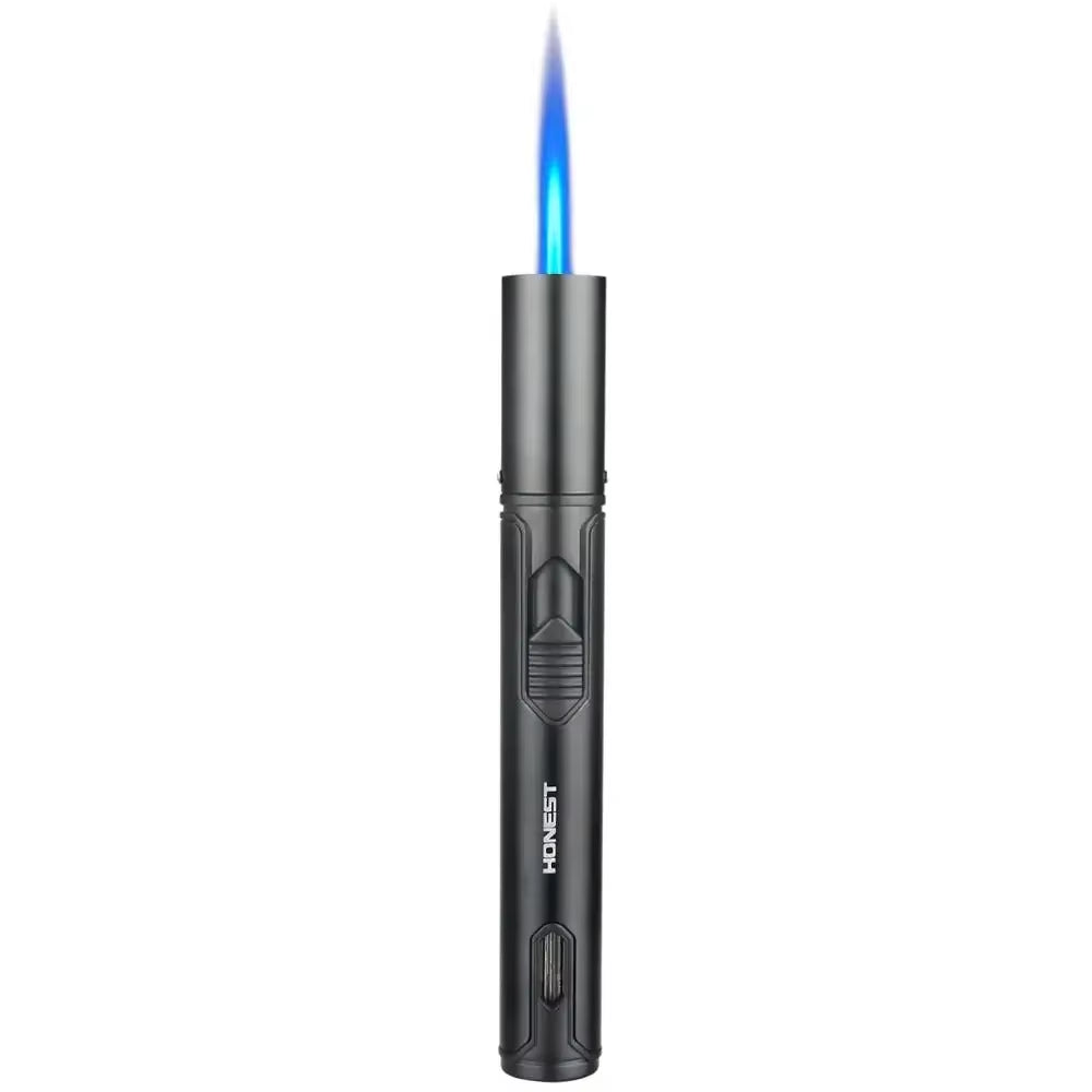 New HONEST Cigar Lighter Jet Flame Portable Butane Torch Lighter with Punch Mini Plastic Cigarette Lighter for Gift （No Gas）