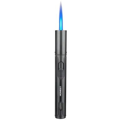 New HONEST Cigar Lighter Jet Flame Portable Butane Torch Lighter with Punch Mini Plastic Cigarette Lighter for Gift （No Gas）