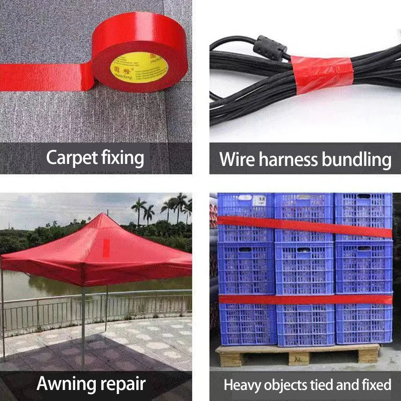 Black Adhesive Fabric Duct Tape, Electric Bicycle Seat Repair, Tarpaulin Repair,Blocks Water and Leaves No Glue，1Roll