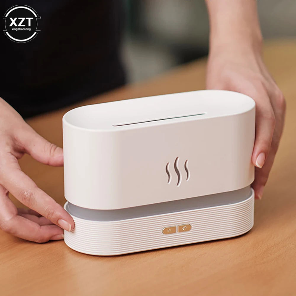 180ML Essential Oil Diffuser Simulation Flame Aromatherapy Machine Ultrasonic USB Humidifier Car Home Office Air Freshener Spray