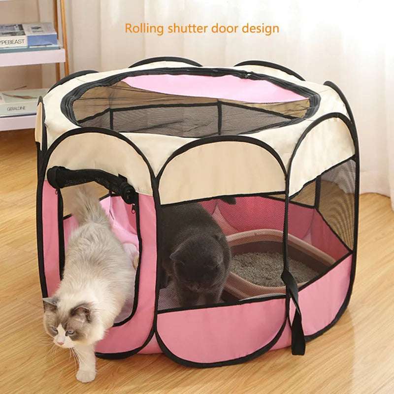 Foldable Cats, Dog Kennels, Cats, Dogs, Delivery Rooms, Pets, Octagonal Cages, Breathable Fences, Tents, Claw-Resistant