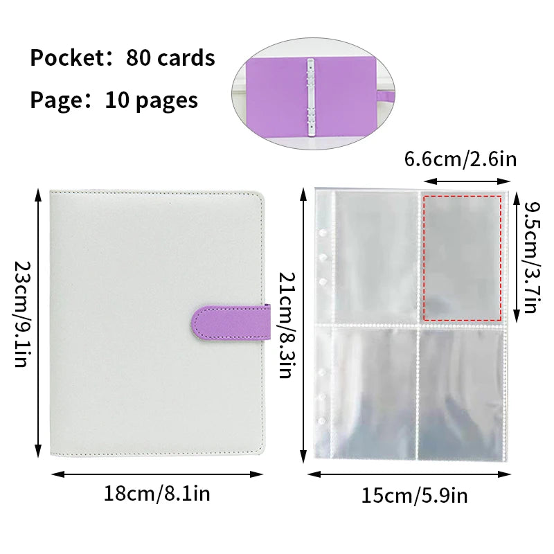 A5 PU Leather Photo Album INS Multi-Pockets Kpop Photocard Binder Photo Card Holder Card Collect Book Photo Binder Cover 포카 바인더