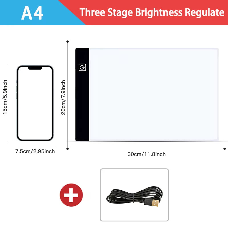 ArtTrace LED Light Box - A3/A4/A5 Dimmable Tracing Pad for Drawing, Animation & Crafting