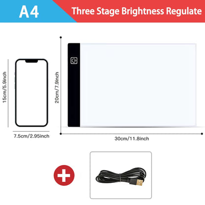 ArtTrace LED Light Box - A3/A4/A5 Dimmable Tracing Pad for Drawing, Animation & Crafting