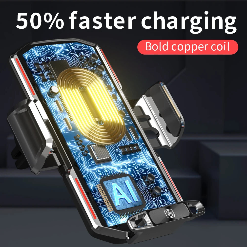 Magnetic Car Phone Holder 66W Wireless Fast Charger Infrared Induction Car Air Vent Bracket for Iphone 12 13 14 15 Andorid Mount