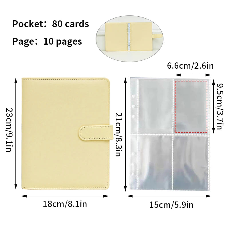 A5 PU Leather Photo Album INS Multi-Pockets Kpop Photocard Binder Photo Card Holder Card Collect Book Photo Binder Cover 포카 바인더