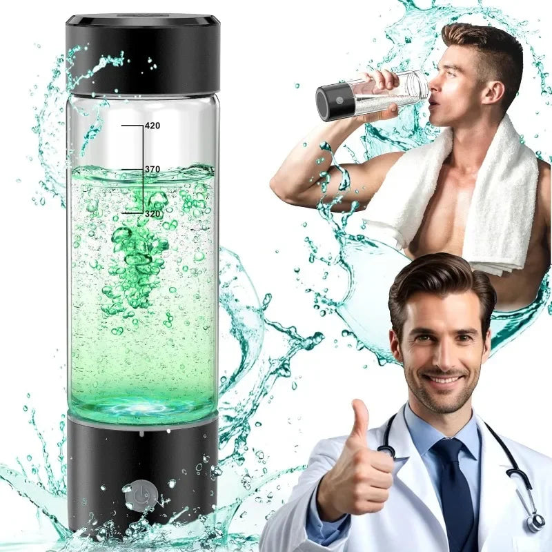 Hydrogen Water Bottle,3 Min Rapid Hydrogen Water Bottle Generator with SPE PEM Technology Portable Hydro Water Bottle Suitable