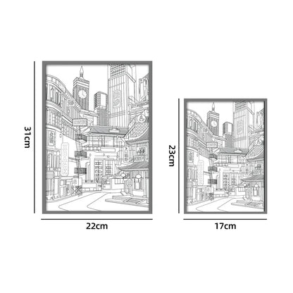 LED Beautiful City Night View Light Painting,Hd Picture Narrow Bezel Usb Plug Dimming Romantic Home Decorations Night Lamp