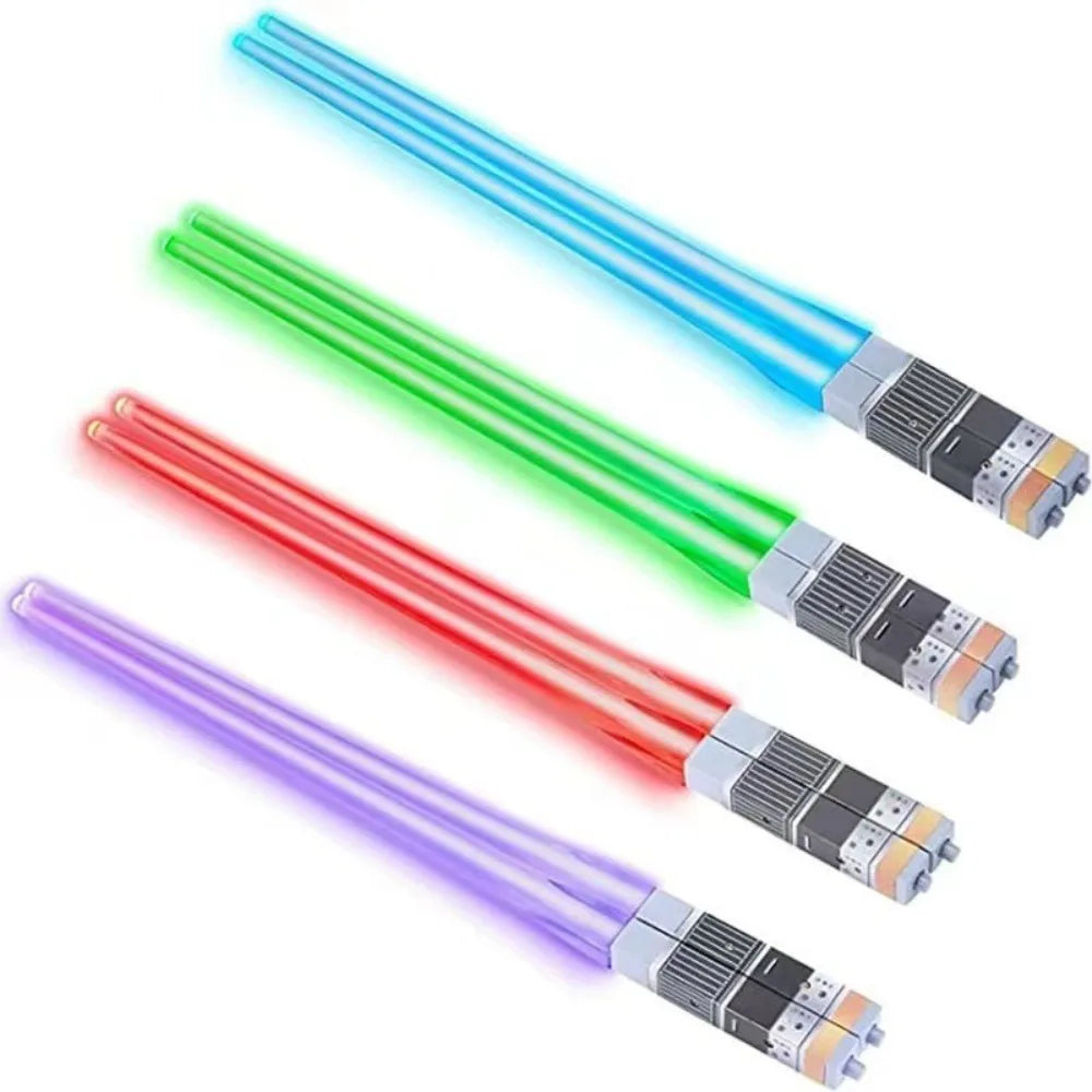 1 Pair LED Lightsaber Chopsticks Luminous Reusable Kitchen Light up LED Chopstick Glowing BPA Free Food Safe Chopsticks