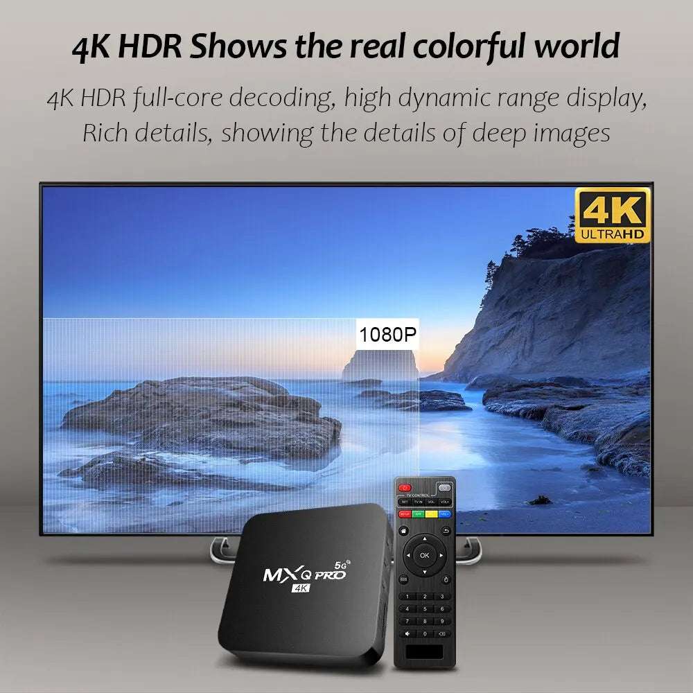 New Smart TV Box -PRO 4K HD Android 10.0 Smart TV Box 2.4/5G Dual-Wifi 3D Video Media Player Home Theater TV Set-Top Box
