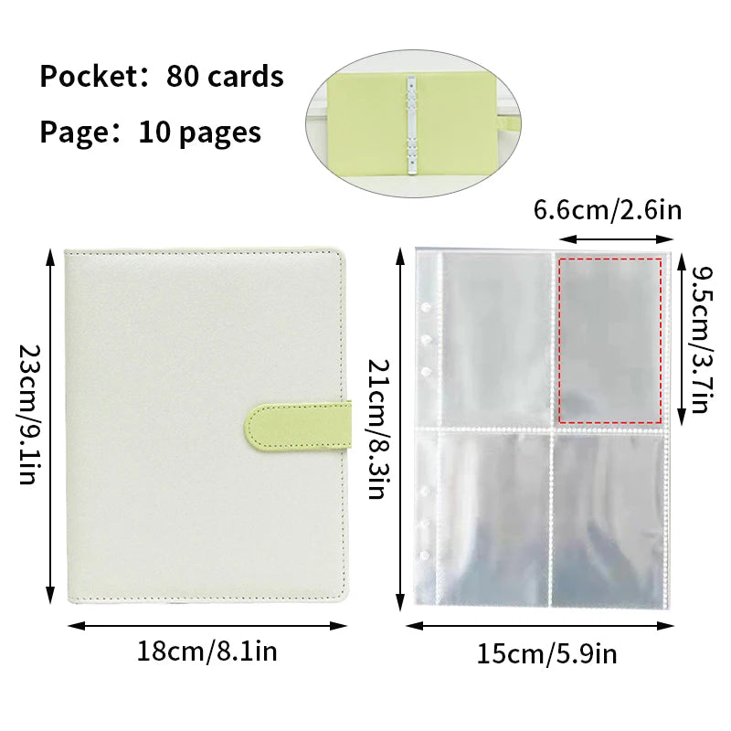 A5 PU Leather Photo Album INS Multi-Pockets Kpop Photocard Binder Photo Card Holder Card Collect Book Photo Binder Cover 포카 바인더