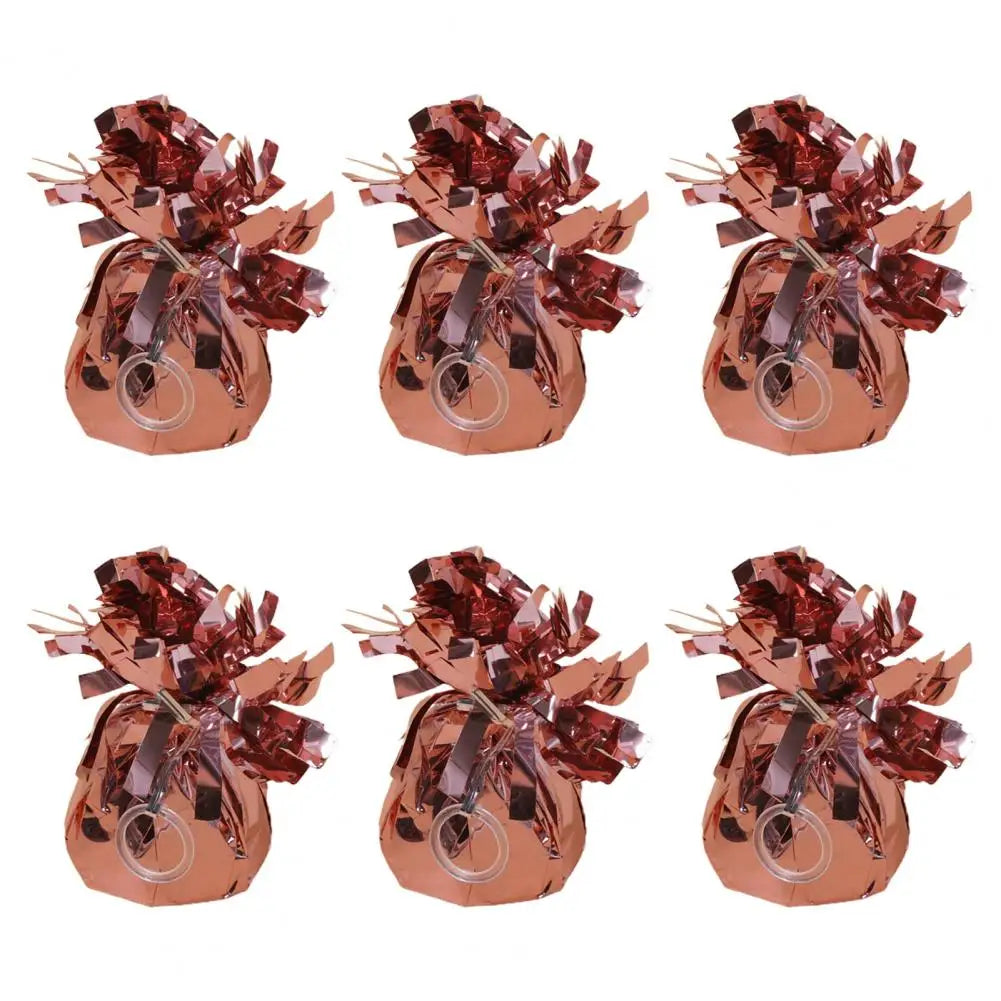 6Pcs Balloon Weight Holder Anti-Floating Foil Paper-Wrapped Long-Lasting Balloon Weights Stainless Balloon Fixation Tool