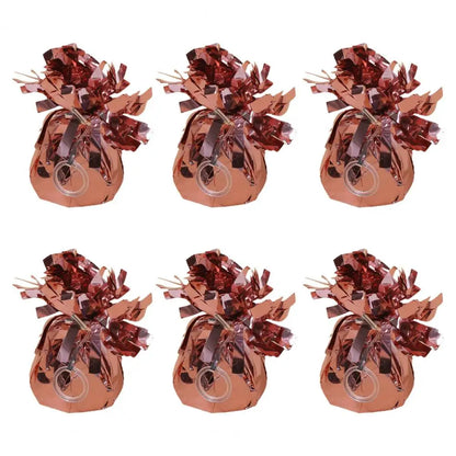 6Pcs Balloon Weight Holder Anti-Floating Foil Paper-Wrapped Long-Lasting Balloon Weights Stainless Balloon Fixation Tool