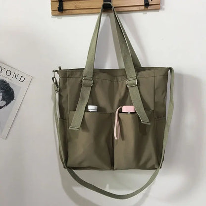 Female Simple Shoppers Bags Fashion Zipper Oxford Shoulder Handbags Waterproof Large Capacity Women'S Brand Crossbody Tote Bags