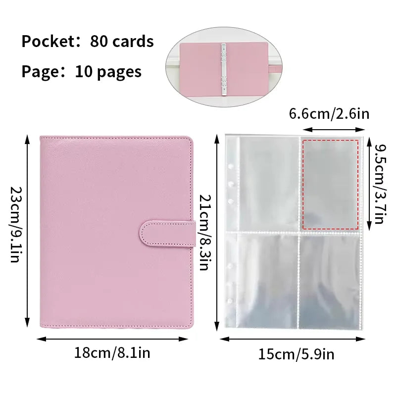 A5 PU Leather Photo Album INS Multi-Pockets Kpop Photocard Binder Photo Card Holder Card Collect Book Photo Binder Cover 포카 바인더